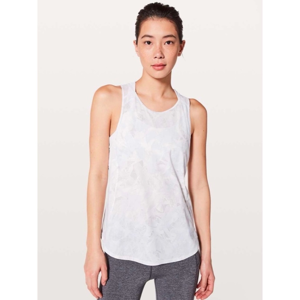 NWT Lululemon “Sculpt Tank” grey marble athletic tank top (size 2)